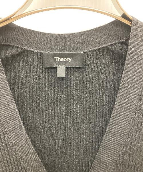 theory（セオリー）theory (セオリー) Wooster Crepe Knit Button Rib Cardi ブラック サイズ:Lの古着・服飾アイテム