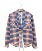 TAKAHIROMIYASHITA TheSoloIst.タカヒロミヤシタ ザソロイスト）の古着「haori cowboy shirt.」｜ブルー×レッド