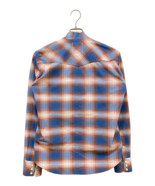 TAKAHIROMIYASHITA TheSoloIst.（タカヒロミヤシタ ザソロイスト）TAKAHIROMIYASHITA TheSoloIst. (タカヒロミヤシタ ザソロイスト) haori cowboy shirt. ブルー×レッド サイズ:SIZE 44の古着・服飾アイテム