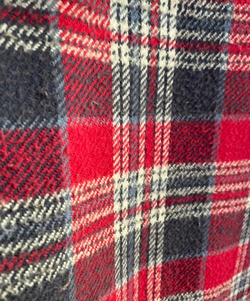 NUMBER (N)INE（ナンバーナイン）NUMBER (N)INE (ナンバーナイン) THS刺繍 ネップ加工 チェック フランネル フード付シャツ レッド サイズ:2の古着・服飾アイテム