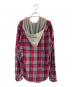 NUMBER (N)INE (ナンバーナイン) THS刺繍 ネップ加工 チェック フランネル フード付シャツ レッド サイズ:2：40000円