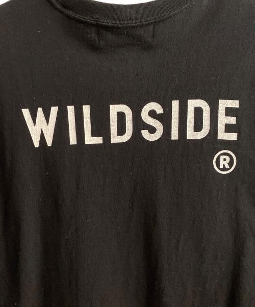 WILDSIDE YOHJI YAMAMOTO（ワイルドサイド ヨウジ ヤマモト）WILDSIDE YOHJI YAMAMOTO (ワイルドサイド ヨウジ ヤマモト) サッポロ生ビール黒ラベル Collaboration T-shirt TYPE 1(Purple) ブラック サイズ:2の古着・服飾アイテム