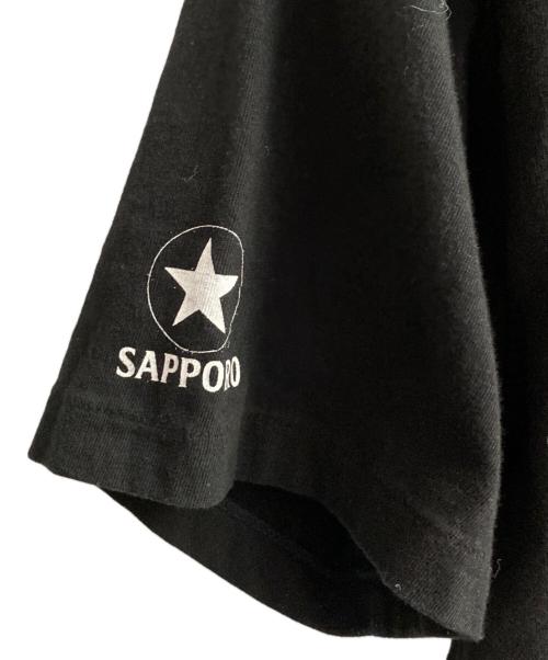WILDSIDE YOHJI YAMAMOTO（ワイルドサイド ヨウジ ヤマモト）WILDSIDE YOHJI YAMAMOTO (ワイルドサイド ヨウジ ヤマモト) サッポロ生ビール黒ラベル Collaboration T-shirt TYPE 1(Purple) ブラック サイズ:2の古着・服飾アイテム