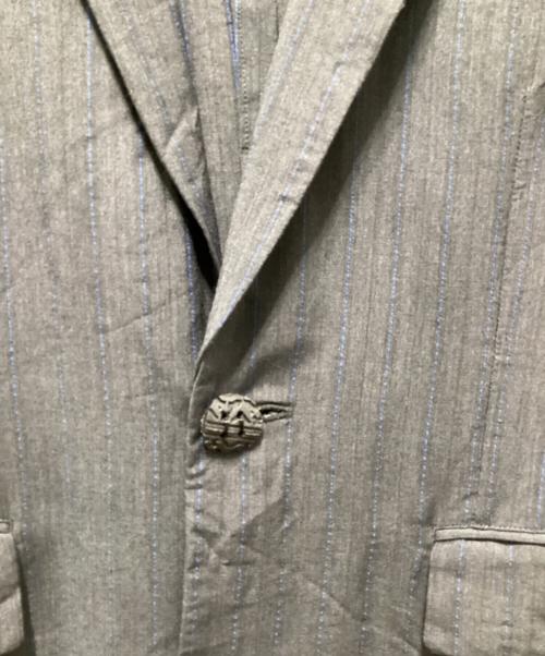 COMME des GARCONS HOMME PLUS（コムデギャルソンオムプリュス）COMME des GARCONS HOMME PLUS (コムデギャルソンオムプリュス) 特殊加工テーラードコート グレー サイズ:Ｍの古着・服飾アイテム