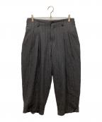 COMME des GARCONS HOMME PLUSコムデギャルソンオムプリュス）の古着「特殊加工ウールタックパンツ」｜グレー