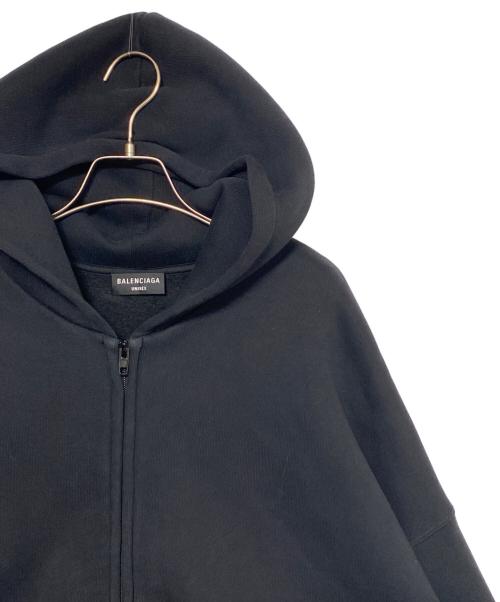 BALENCIAGA（バレンシアガ）BALENCIAGA (バレンシアガ) OVERSIZED HEAVY FLEECE ZIP HOODIE ブラック サイズ:3の古着・服飾アイテム
