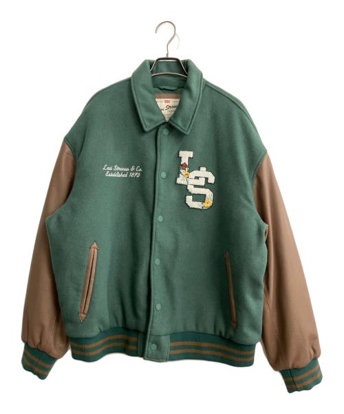 LEVI'S（リーバイス）LEVI'S (リーバイス) ROWAN スタジアムジャケット グリーン×ブラウン サイズ:Lの古着・服飾アイテム