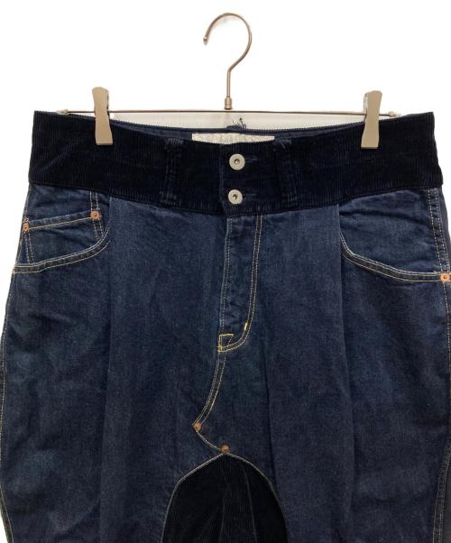 GANRYU（ガンリュウ）GANRYU (ガンリュウ) 切替サルエルデニムパンツ ネイビー サイズ:Sの古着・服飾アイテム