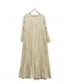 ne quittez pasヌキテパ）の古着「Cotton Lurex Stripe Tiered Dress」｜ベージュ