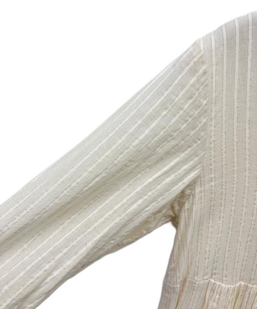 ne quittez pas（ヌキテパ）ne quittez pas (ヌキテパ) Cotton Lurex Stripe Tiered Dress ベージュ サイズ:Mの古着・服飾アイテム