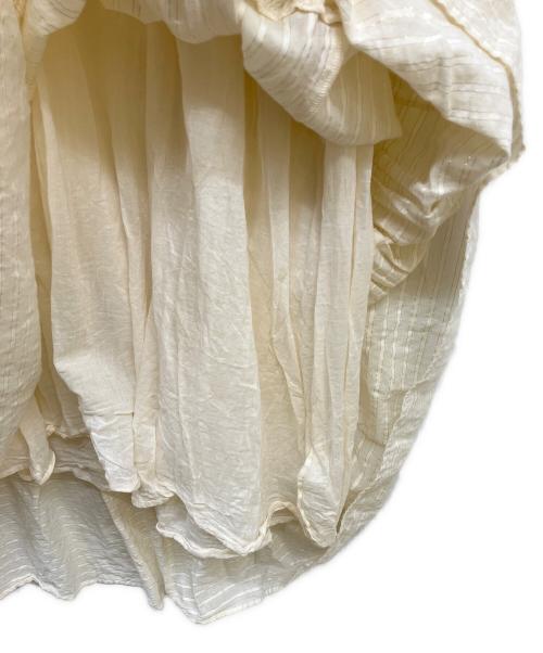 ne quittez pas（ヌキテパ）ne quittez pas (ヌキテパ) Cotton Lurex Stripe Tiered Dress ベージュ サイズ:Mの古着・服飾アイテム