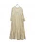 ne quittez pas（ヌキテパ）の古着「Cotton Lurex Stripe Tiered Dress」｜ベージュ