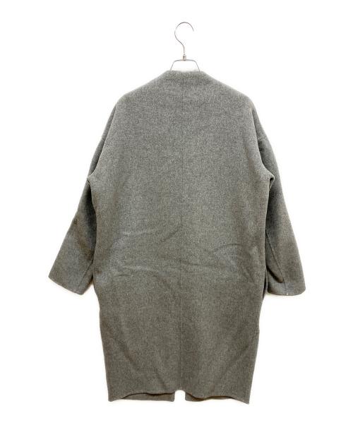ENFOLD（エンフォルド）ENFOLD (エンフォルド) ウールリバーノーカラーコート グレー サイズ:36の古着・服飾アイテム