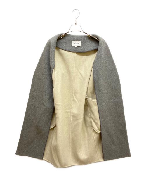 ENFOLD（エンフォルド）ENFOLD (エンフォルド) ウールリバーノーカラーコート グレー サイズ:36の古着・服飾アイテム