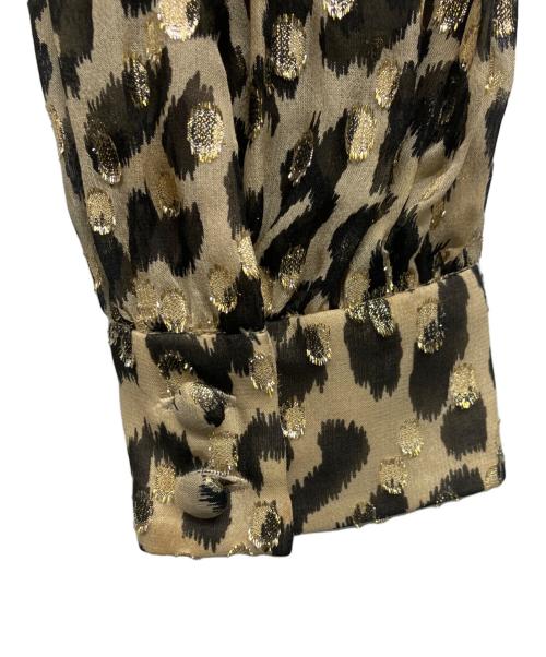 Kate Spade（ケイトスペード）Kate Spade (ケイトスペード) Leopard Print Clipped Dot Midi Dress ベージュ サイズ:2の古着・服飾アイテム