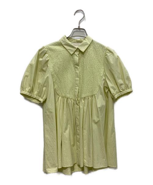 UNITED ARROWS（ユナイテッドアローズ）UNITED ARROWS (ユナイテッドアローズ) エンブロイダリー コンビ ショートスリーブ ブラウス　1516-162-1577 イエロー サイズ:Freeの古着・服飾アイテム