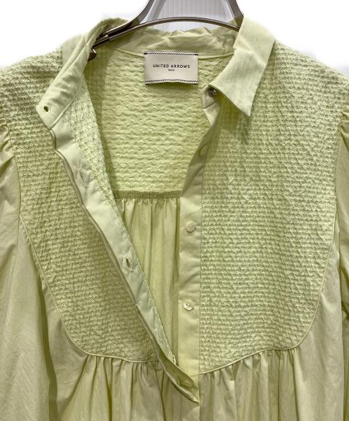 UNITED ARROWS（ユナイテッドアローズ）UNITED ARROWS (ユナイテッドアローズ) エンブロイダリー コンビ ショートスリーブ ブラウス　1516-162-1577 イエロー サイズ:Freeの古着・服飾アイテム