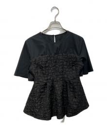 BARNEYS NEWYORK（バーニーズ・ニューヨーク）の古着「ウォッシャブル レイヤードブラウス」｜ブラック