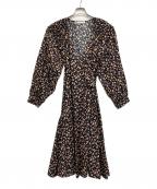 merletteマーレット）の古着「フラワープリントラップドレス」｜ブラック