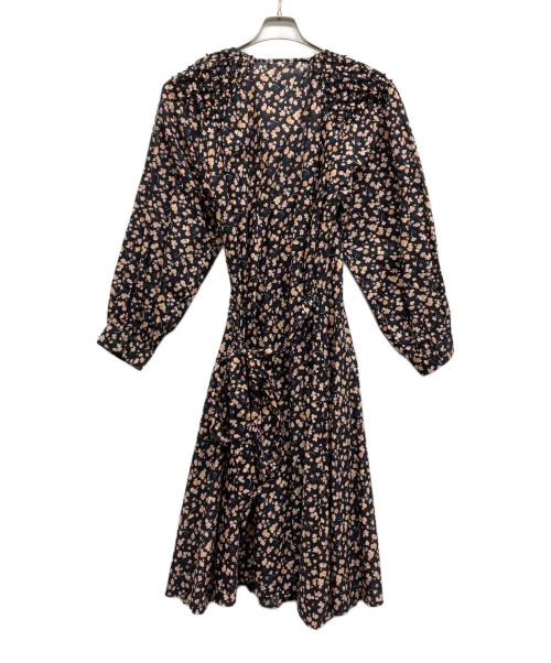 merlette（マーレット）merlette (マーレット) フラワープリントラップドレス ブラック サイズ:XSの古着・服飾アイテム
