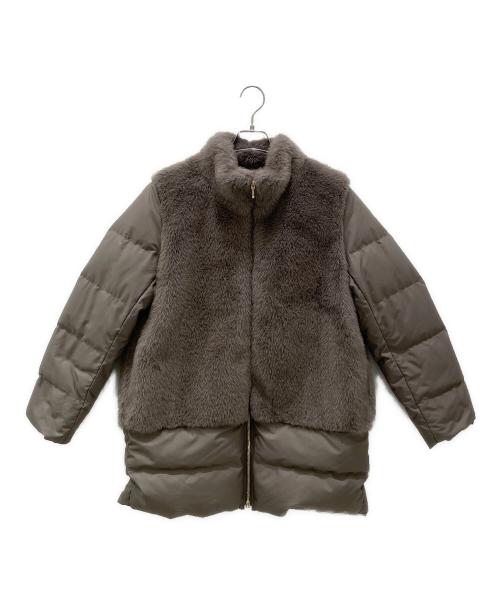 23区（ニジュウサンク）23区 (ニジュウサンク) ECOPEL エコファーコンビ ダウンコート ベージュ サイズ:40の古着・服飾アイテム