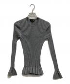 DRAWERドゥロワー）の古着「カシミヤシルクリブニット」｜グレー