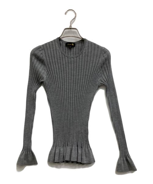 DRAWER（ドゥロワー）Drawer (ドゥロワー) カシミヤシルクリブニット グレー サイズ:1の古着・服飾アイテム
