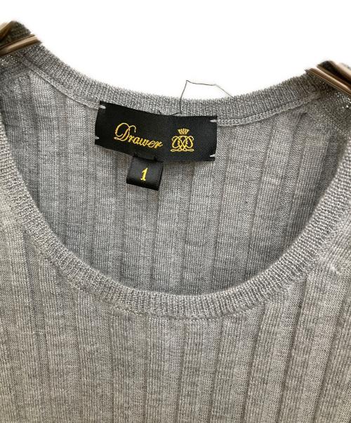 DRAWER（ドゥロワー）Drawer (ドゥロワー) カシミヤシルクリブニット グレー サイズ:1の古着・服飾アイテム