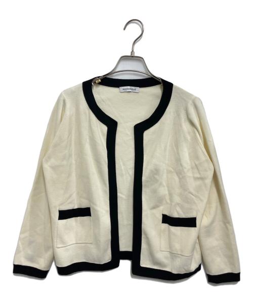 MADISON BLUE（マディソンブルー）MADISON BLUE (マディソンブルー) NO COLLAR SHORT JK アイボリー×ブラック サイズ:XSの古着・服飾アイテム