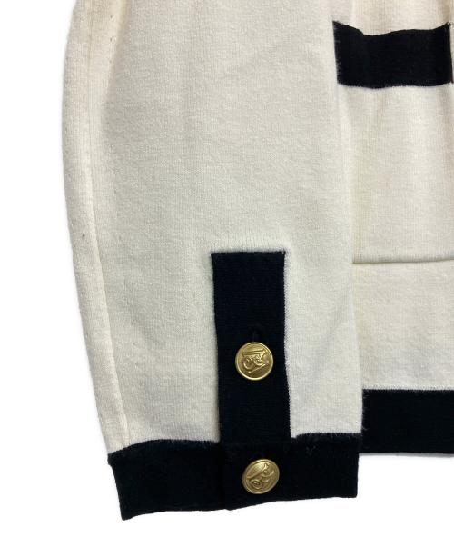 MADISON BLUE（マディソンブルー）MADISON BLUE (マディソンブルー) NO COLLAR SHORT JK アイボリー×ブラック サイズ:XSの古着・服飾アイテム