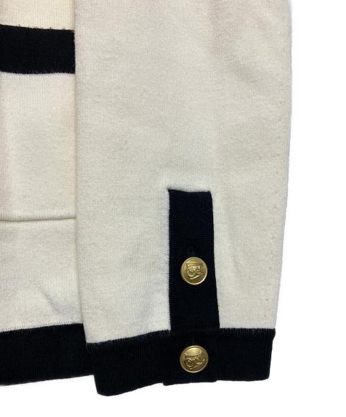 MADISON BLUE（マディソンブルー）MADISON BLUE (マディソンブルー) NO COLLAR SHORT JK アイボリー×ブラック サイズ:XSの古着・服飾アイテム