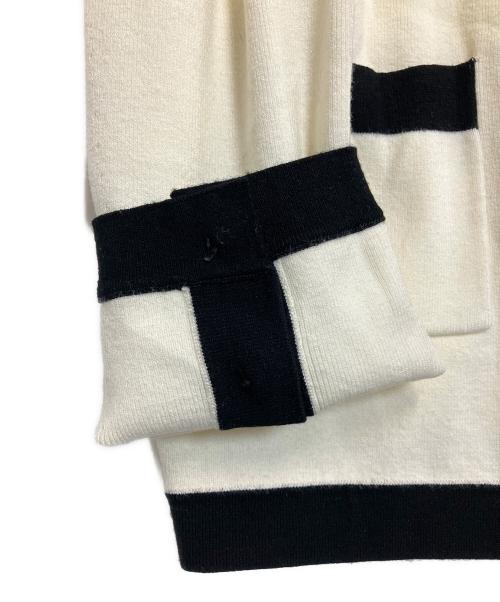 MADISON BLUE（マディソンブルー）MADISON BLUE (マディソンブルー) NO COLLAR SHORT JK アイボリー×ブラック サイズ:XSの古着・服飾アイテム