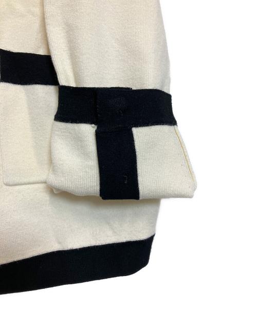 MADISON BLUE（マディソンブルー）MADISON BLUE (マディソンブルー) NO COLLAR SHORT JK アイボリー×ブラック サイズ:XSの古着・服飾アイテム