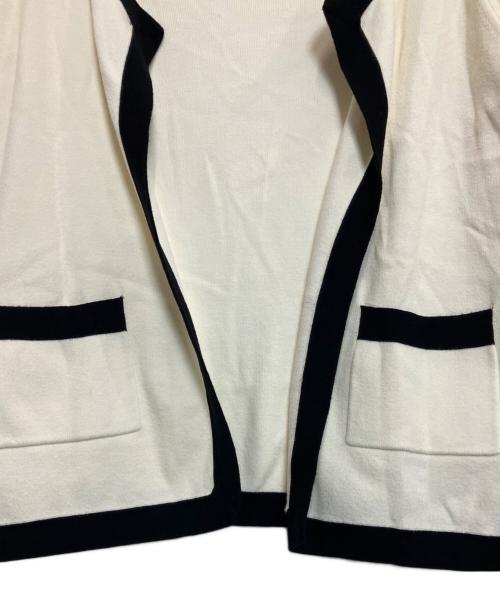 MADISON BLUE（マディソンブルー）MADISON BLUE (マディソンブルー) NO COLLAR SHORT JK アイボリー×ブラック サイズ:XSの古着・服飾アイテム