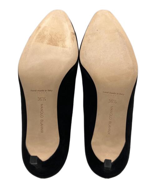 Manolo Blahnik（マノロブラニク）Manolo Blahnik (マノロブラニク) スウェードパンプス ブラック サイズ:36 1/2の古着・服飾アイテム