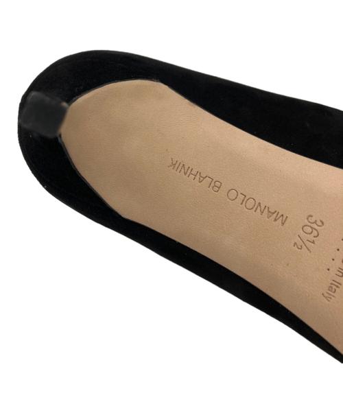 Manolo Blahnik（マノロブラニク）Manolo Blahnik (マノロブラニク) スウェードパンプス ブラック サイズ:36 1/2の古着・服飾アイテム