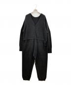 ETRE TOKYOエトレトウキョウ）の古着「Vネックニットオールインワン」｜グレー