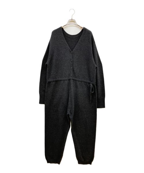 ETRE TOKYO（エトレトウキョウ）ETRE TOKYO (エトレトウキョウ) Vネックニットオールインワン グレー サイズ:Mの古着・服飾アイテム