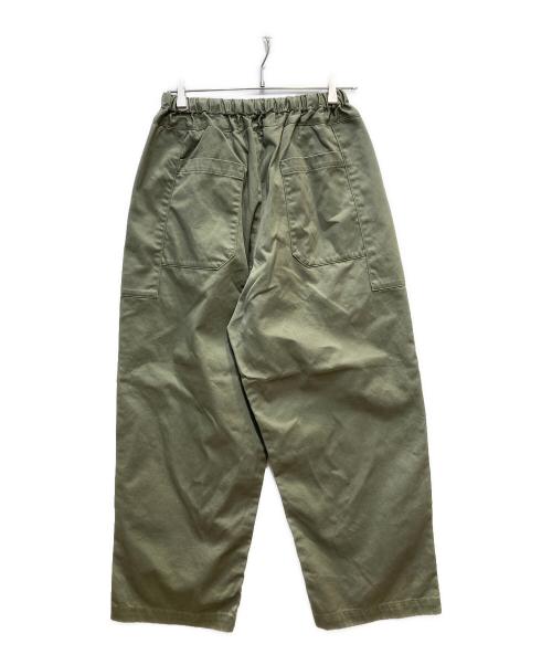 homspun（ホームスパン）homspun (ホームスパン) 高密度ウェポンひもワイドパンツ オリーブ サイズ:Fの古着・服飾アイテム