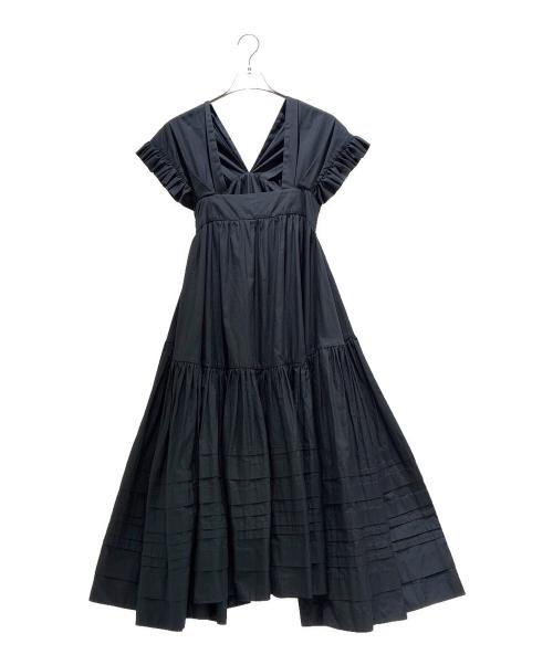 CECILIE BAHNSEN（セシリーバンセン）CECILIE BAHNSEN (セシリーバンセン) Ruffle Gathered Maxi Dress/フリルギャザーロングワンピース ブラック サイズ:UK6/US2の古着・服飾アイテム