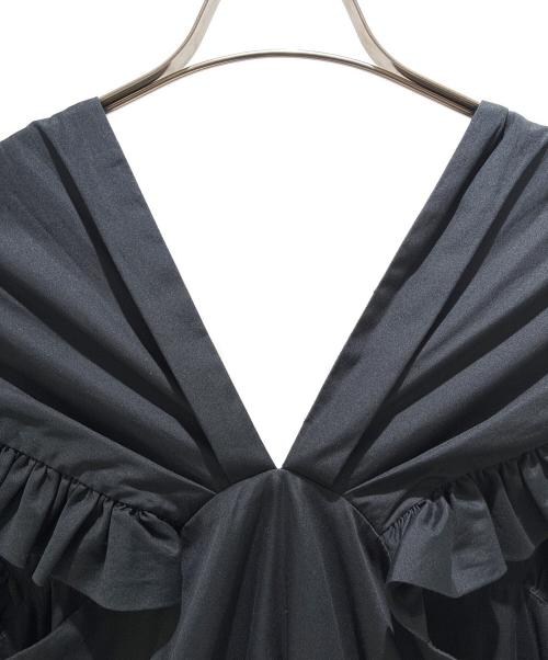 CECILIE BAHNSEN（セシリーバンセン）CECILIE BAHNSEN (セシリーバンセン) Ruffle Gathered Maxi Dress/フリルギャザーロングワンピース ブラック サイズ:UK6/US2の古着・服飾アイテム