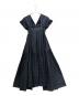 CECILIE BAHNSEN (セシリーバンセン) Ruffle Gathered Maxi Dress/フリルギャザーロングワンピース ブラック サイズ:UK6/US2：35000円