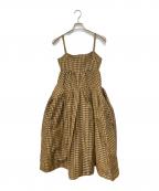 REJINA PYOレジーナ ピョウ）の古着「チェックキャミワンピース」｜ベージュ