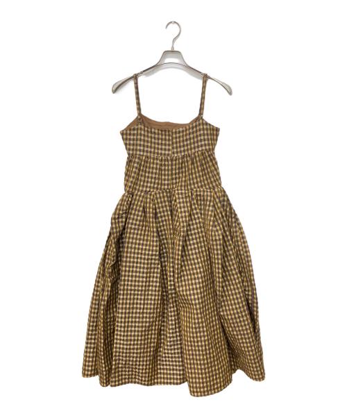 REJINA PYO（レジーナ ピョウ）REJINA PYO (レジーナ ピョウ) チェックキャミワンピース ベージュ サイズ:6の古着・服飾アイテム
