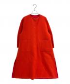 DRAWERドゥロワー）の古着「ウールカシミヤノーカラーコート 6525-234-0654」｜オレンジ