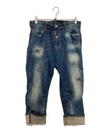 DSQUARED2（ディースクエアード）の古着「ローロアップダメージ加工デニムパンツ」｜インディゴ