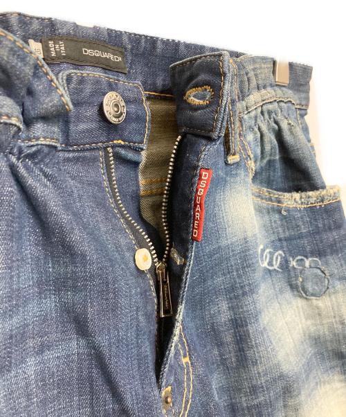 DSQUARED2（ディースクエアード）DSQUARED2 (ディースクエアード) ローロアップダメージ加工デニムパンツ インディゴ サイズ:46の古着・服飾アイテム