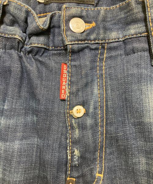 DSQUARED2（ディースクエアード）DSQUARED2 (ディースクエアード) ローロアップダメージ加工デニムパンツ インディゴ サイズ:46の古着・服飾アイテム