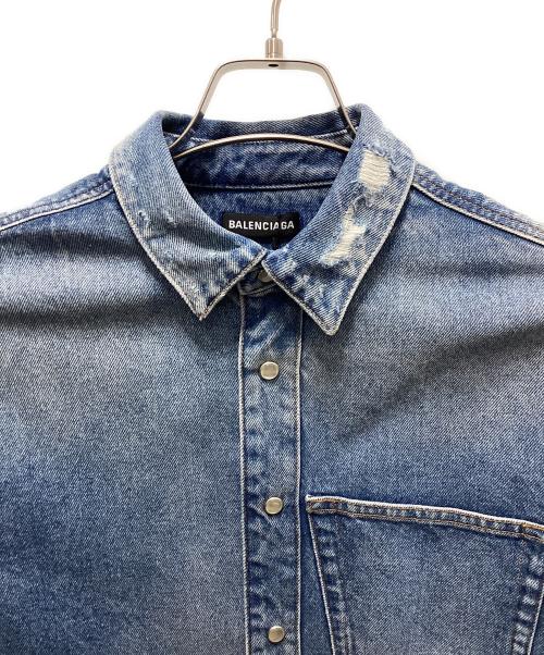 BALENCIAGA（バレンシアガ）BALENCIAGA (バレンシアガ) ローズシュランクシャツ インディゴ サイズ:40の古着・服飾アイテム