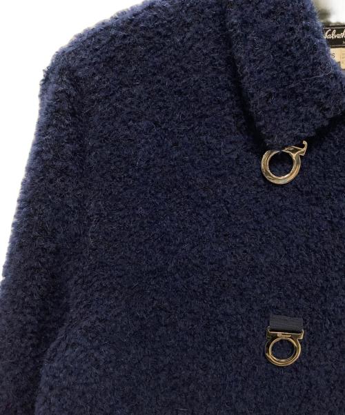 Salvatore Ferragamo（サルヴァトーレ フェラガモ）Salvatore Ferragamo (サルヴァトーレ フェラガモ) アルパカガンチーニコート ネイビー サイズ:XSの古着・服飾アイテム
